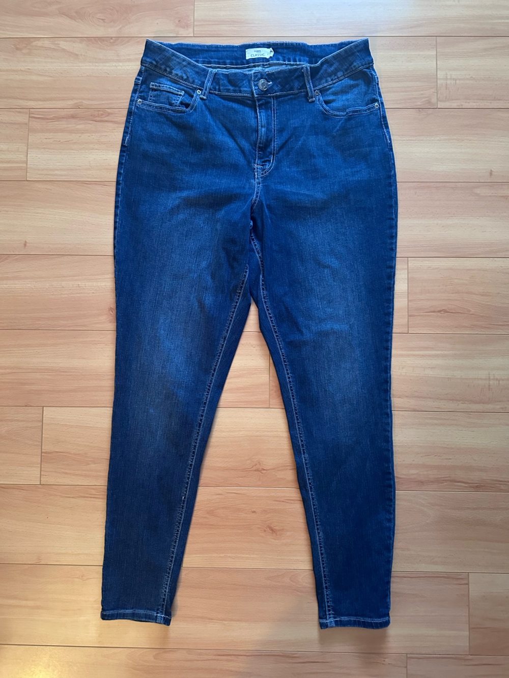 LONG Tall Maurices Mjeans Indigo Stretch Skinny Jeans High-Rise Curvy 16W blue